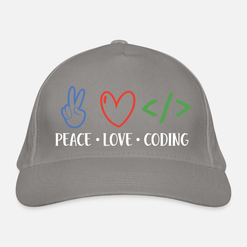 Peace Love Coding Coder Software Developer Program Bio-Baseballkappe