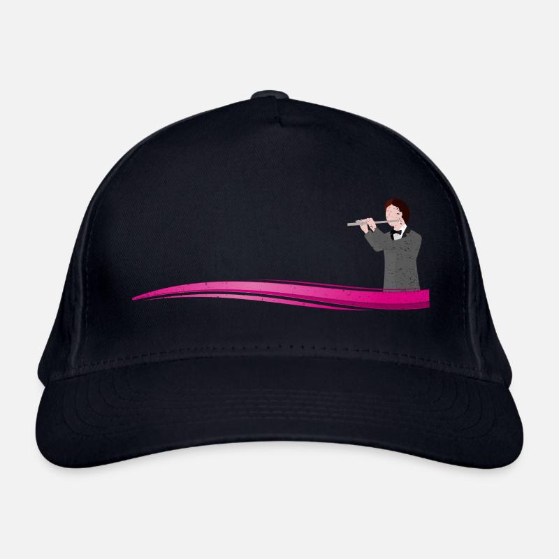 Flutist on Wave | Flute player on a wave Organic Baseball Cap