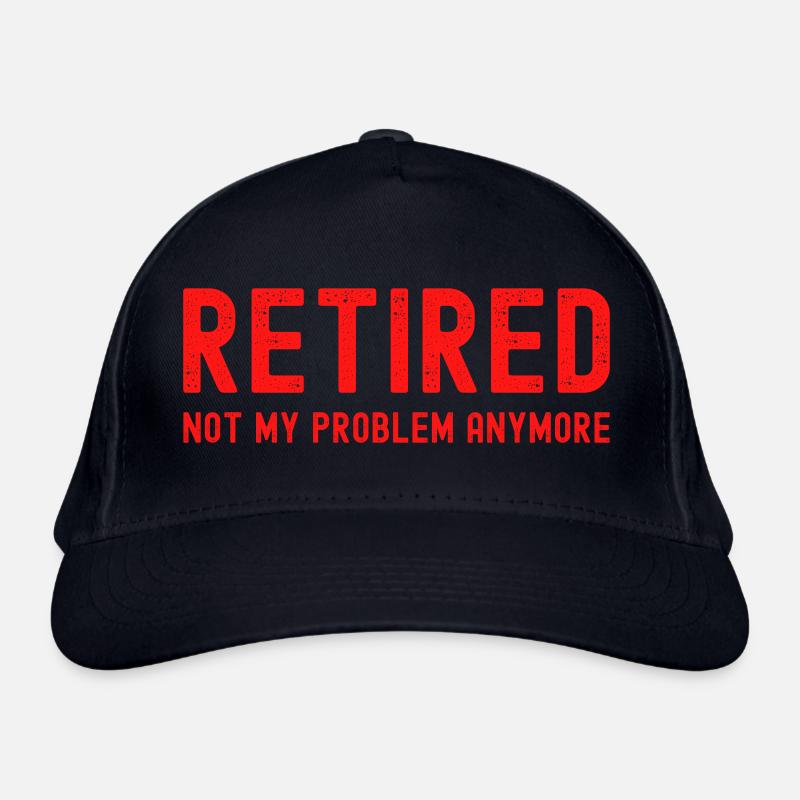 RETIRED Not My Problem Anymore (roter Vintage-Text) Bio-Baseballkappe