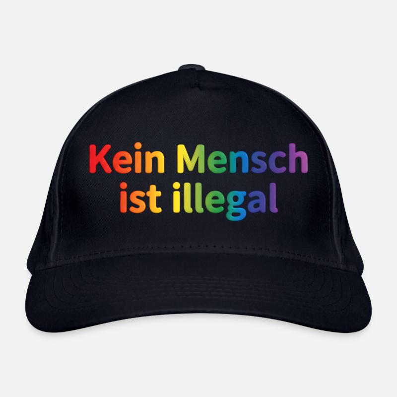 No One Is Illegal Rainbow Organic Baseball Cap