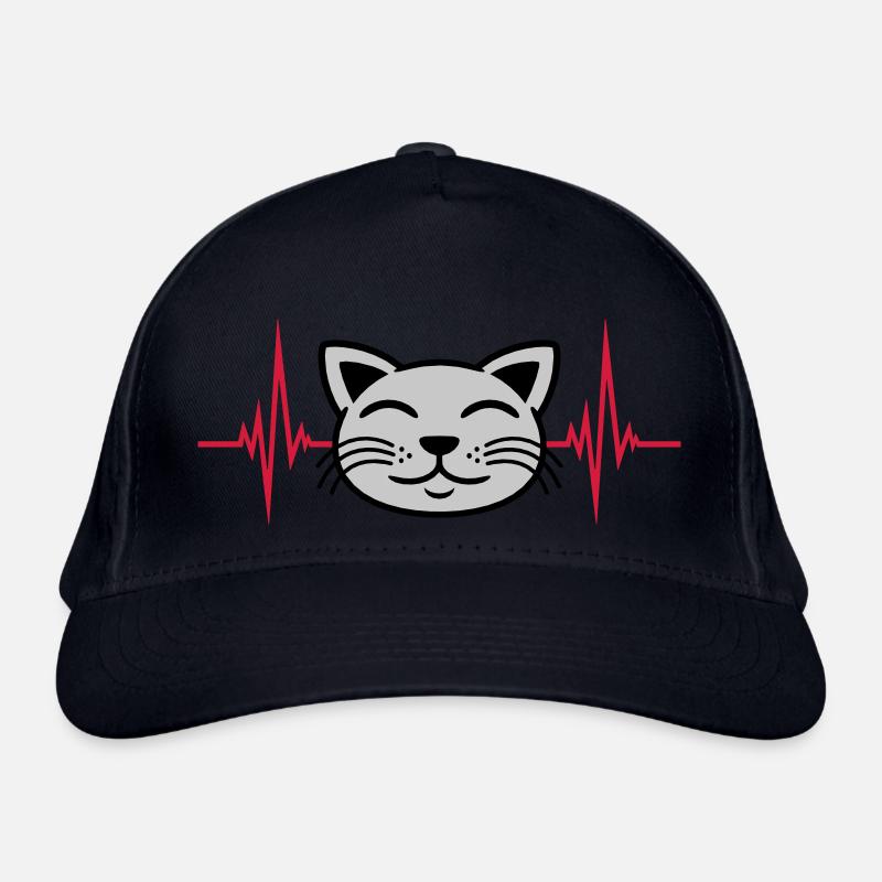 Pulse cat face happy Organic Baseball Cap