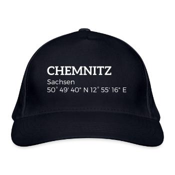 Chemnitz⁠ Sachsen Koordinaten - Bio-Baseballkappe - Navy - Vorne