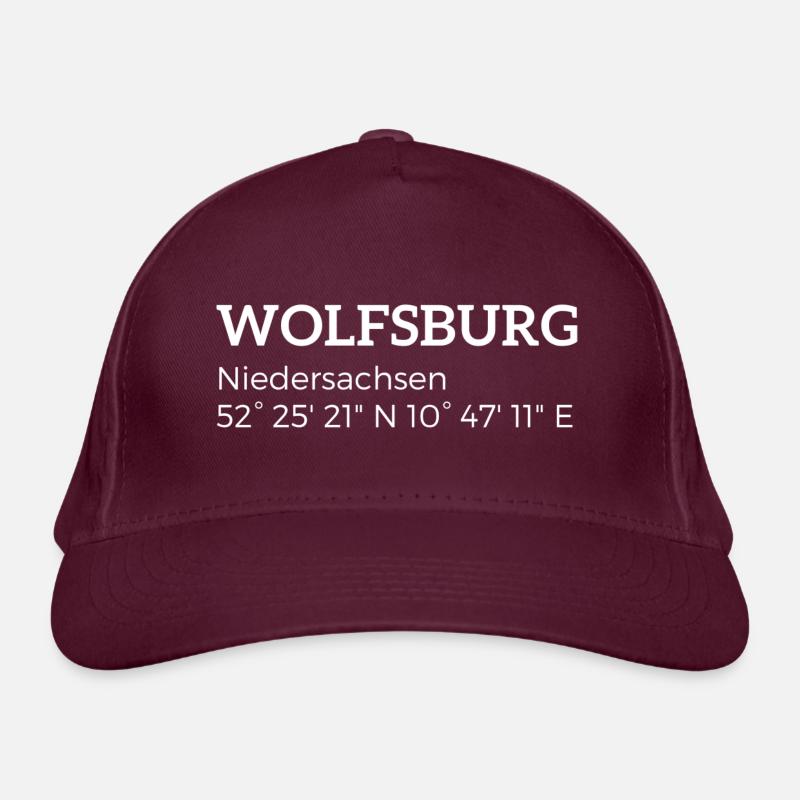 Wolfsburg Lower Saxony coordinates Organic Baseball Cap