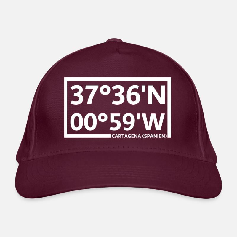 Coordonnées de Carthagène (Espagne) Casquette classique bio