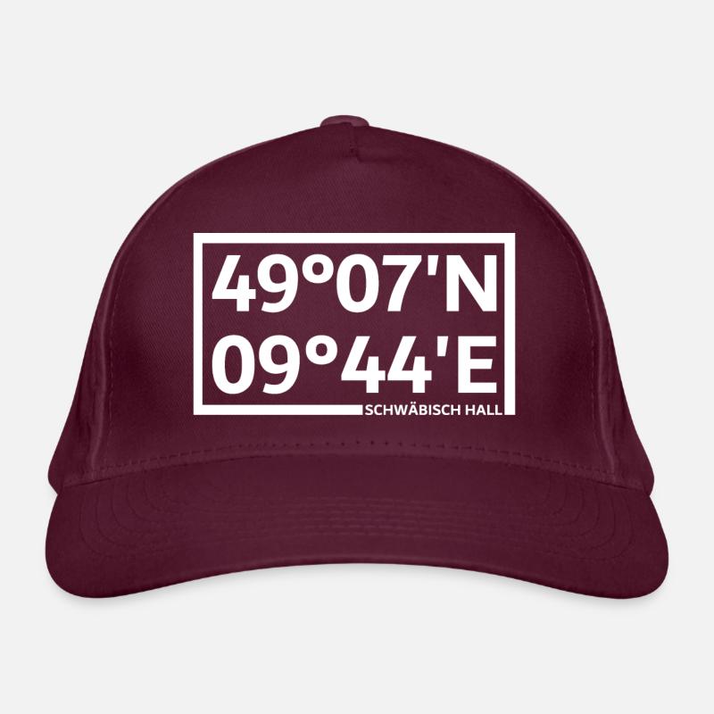 Schwäbisch Hall coordinates Organic Baseball Cap