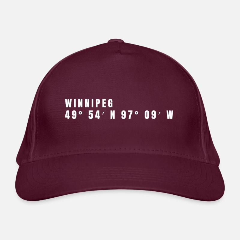 Winnipeg, Canada Coordinates Organic Baseball Cap