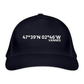 Coordonnées de Vannes - Casquette classique bio - marine - Devant