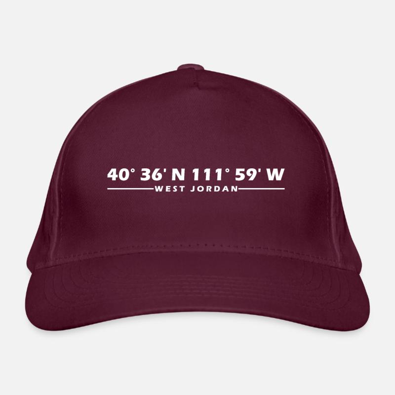 West Jordan Coordinates Organic Baseball Cap