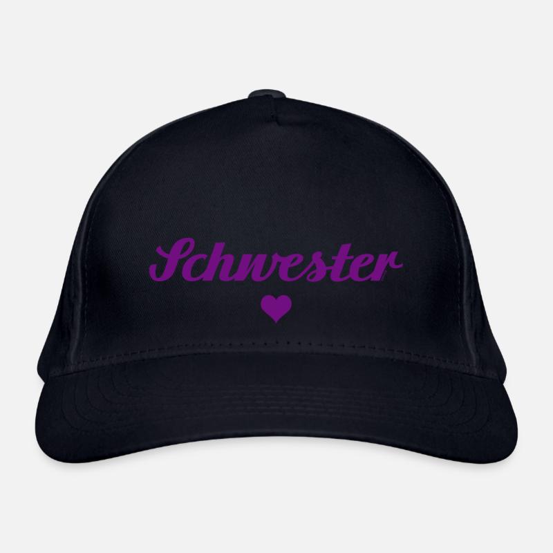 Schwesterherz violett - Bio-Baseballkappe - Navy