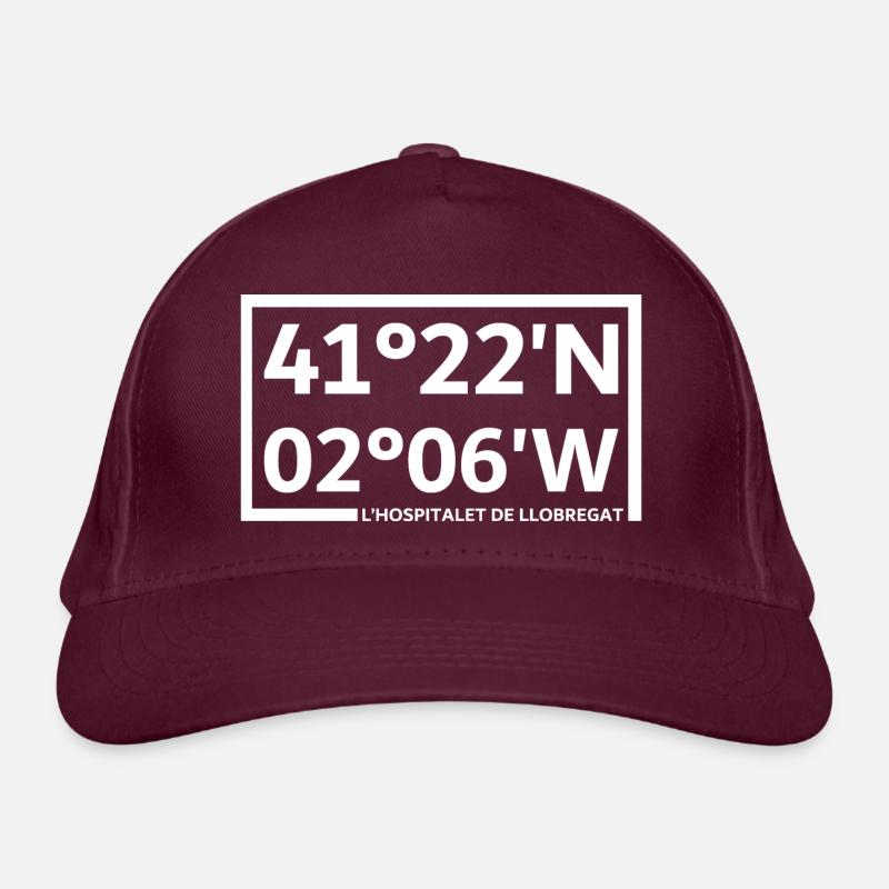 L'Hospitalet de Llobregat Coordinates Organic Baseball Cap