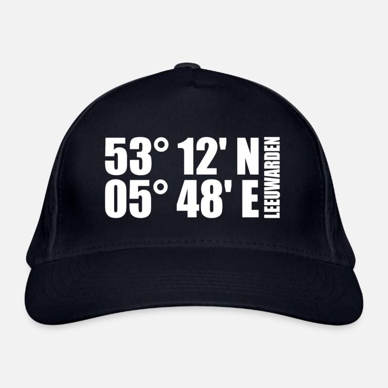 Leeuwarden coordinates - Organic Baseball Cap - navy