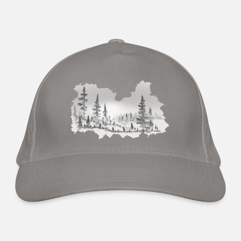 Winter forest in back light. Organic Baseball Cap