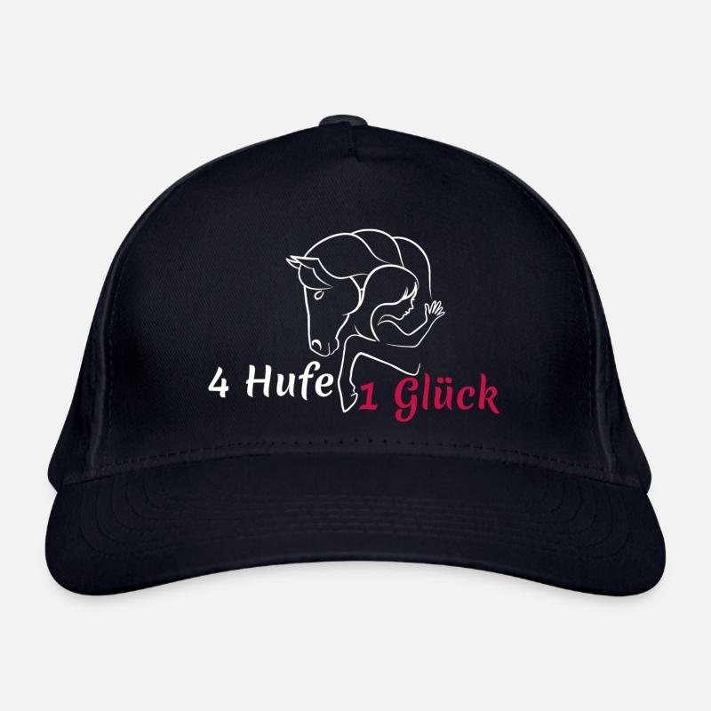 4 Hufe - 1 Glück - Bio-Baseballkappe - Navy