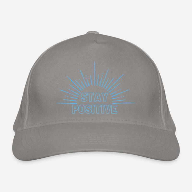 Restez positif en bleu Casquette classique bio