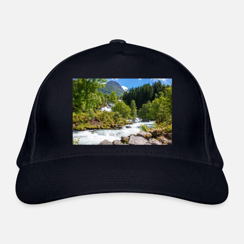 Geiranger panorama Storseterfossen Norway Organic Baseball Cap