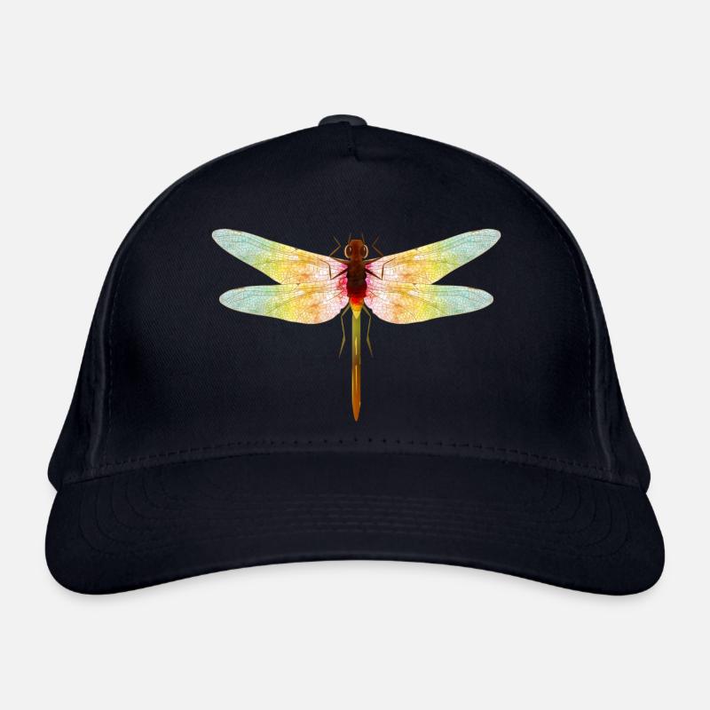 Iridescent Dragonfly – Filigree Insect Motif Organic Baseball Cap