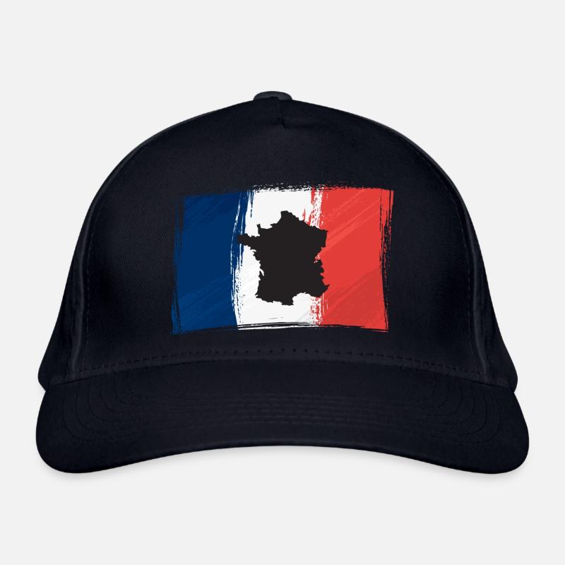 Frankreich - Bio-Baseballkappe - Navy