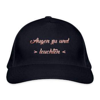 Augen zu und leuchten - Bio-Baseballkappe - Navy - Vorne