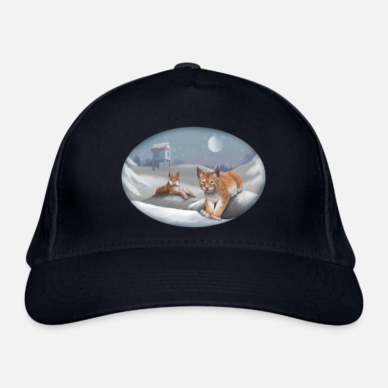 Lynx et neige - Chat - Animaux de compagnie Casquette classique bio