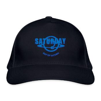 Samedi Samedi Semaine Bleu Saturne aspect usé - Casquette classique bio - marine - Devant