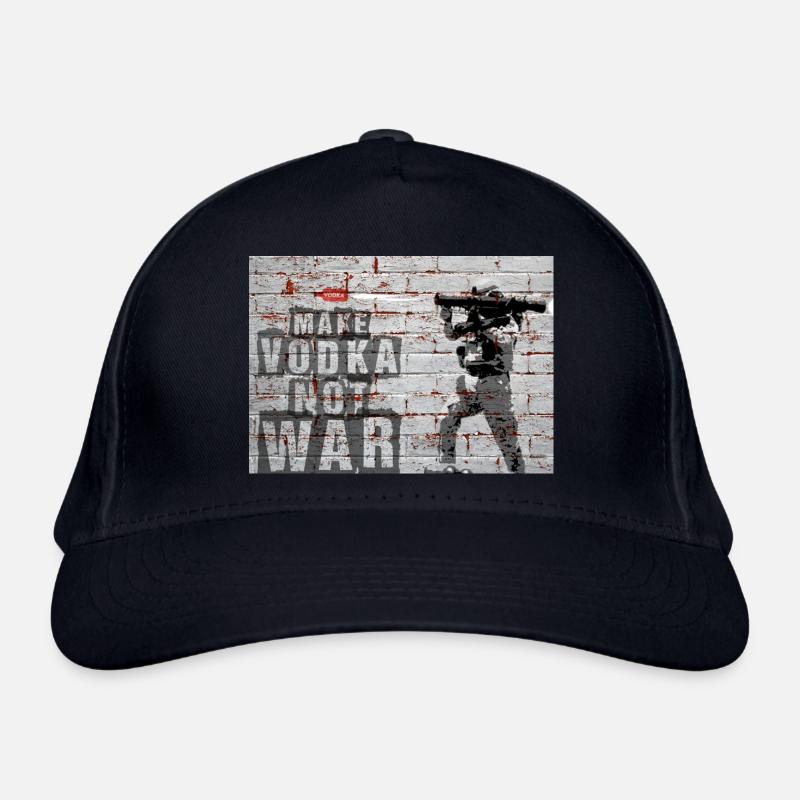 Make vodka, not war - soldier shoots vodka bottle Organic Baseball Cap