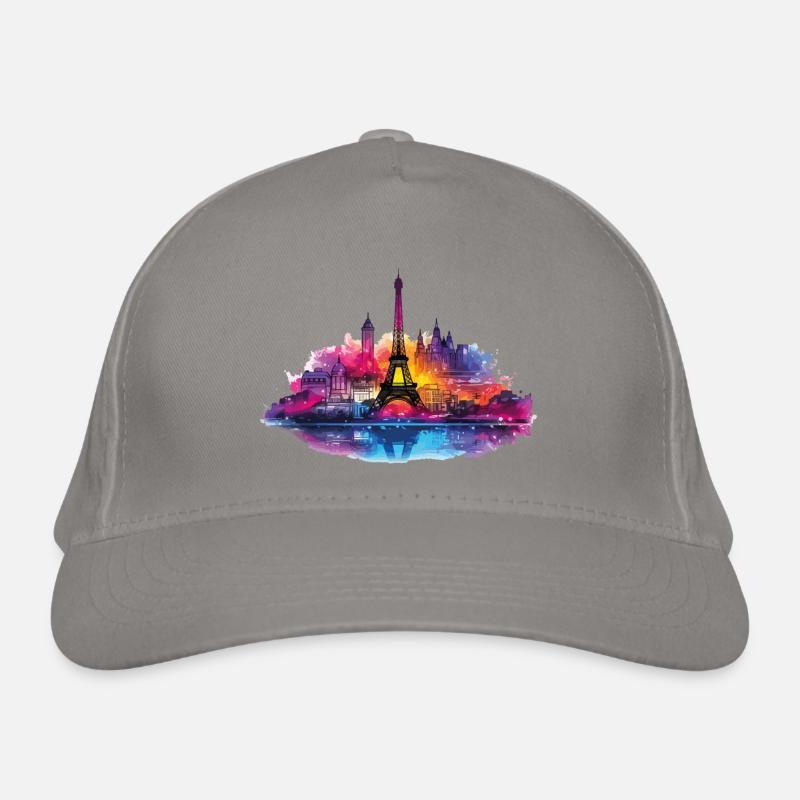 Paris Eiffelturm Frankreich Stadt Skyline Kunst Bio-Baseballkappe