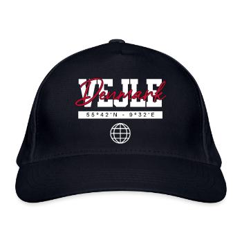 Vejle Dänemark Koordinaten Reise Souvenir - Bio-Baseballkappe - Navy - Vorne