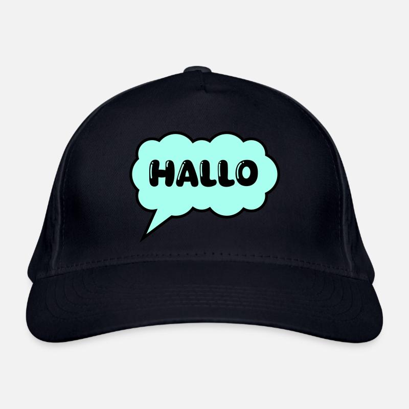 Speech bubble Hello Organic Baseball Cap