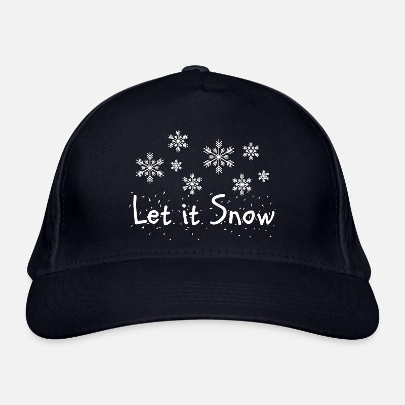 Schneeflocken let it snow - Bio-Baseballkappe - Navy