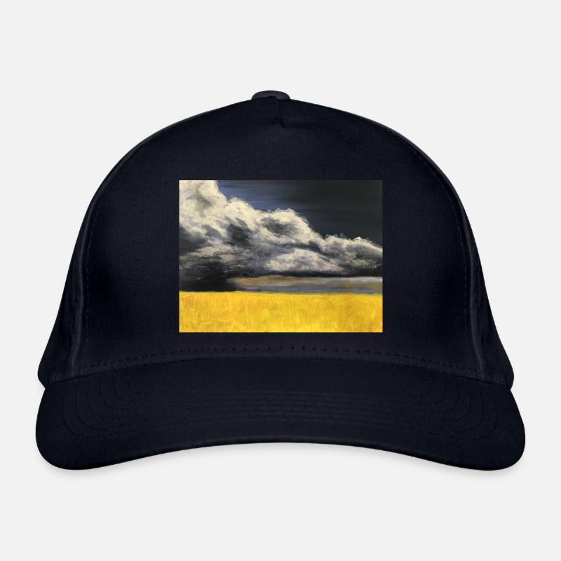 Rabsfeld vor Gewitterwolken Bio-Baseballkappe