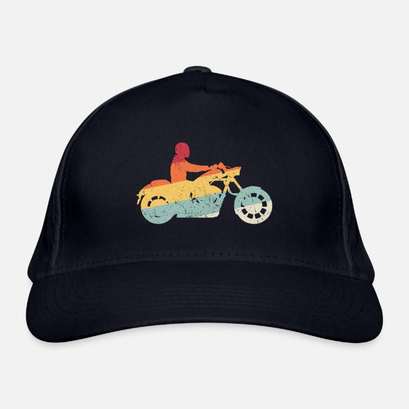 Chopper Motorcycle Cruiser Retro Motorcyclist Organic Baseball Cap