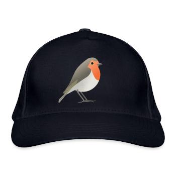 Rotkehlchen - Bio-Baseballkappe - Navy - Vorne