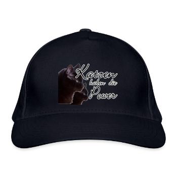 Katzen Katze Tier Haustier Spruch Liebe Geschenk - Bio-Baseballkappe - Navy - Vorne