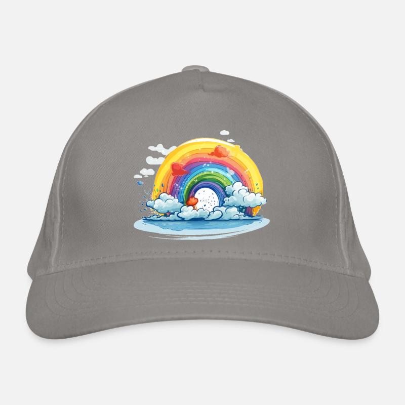 Regenbogen mit Wolken Bio-Baseballkappe