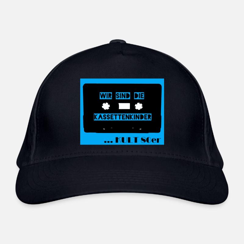 Wir sind die Kassettenkinder - hellblau - Bio-Baseballkappe - Navy