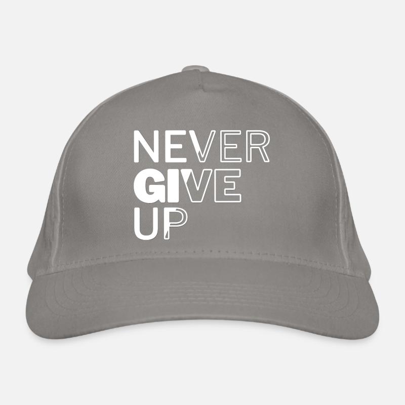 Never give up Casquette classique bio