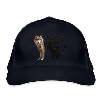 Wolf - Bio-Baseballkappe - Navy - Vorne