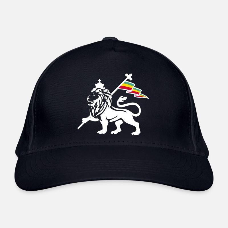 Reggae Rasta Lion white Bio-Baseballkappe
