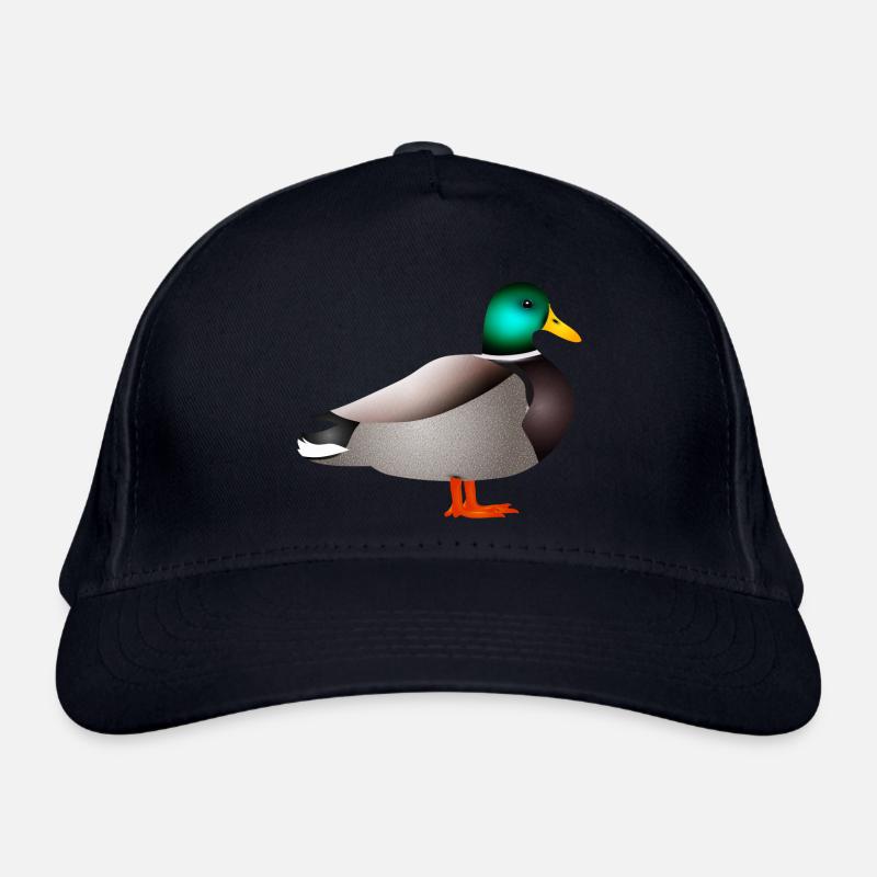 handgezeichnete männliche Ente Erpel oder Enterich Bio-Baseballkappe