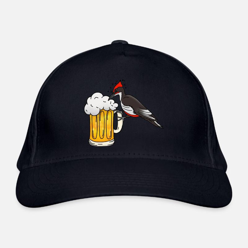 Specht mit Bierkrug  Bio-Baseballkappe