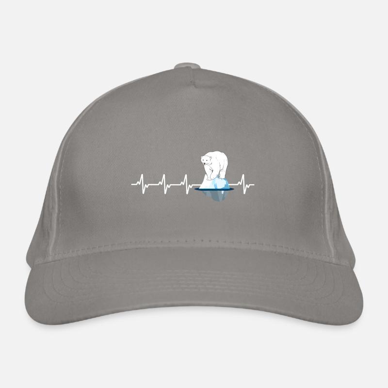 eisbader heartbeat eisbär auf eisscholle winterbad Organic Baseball Cap