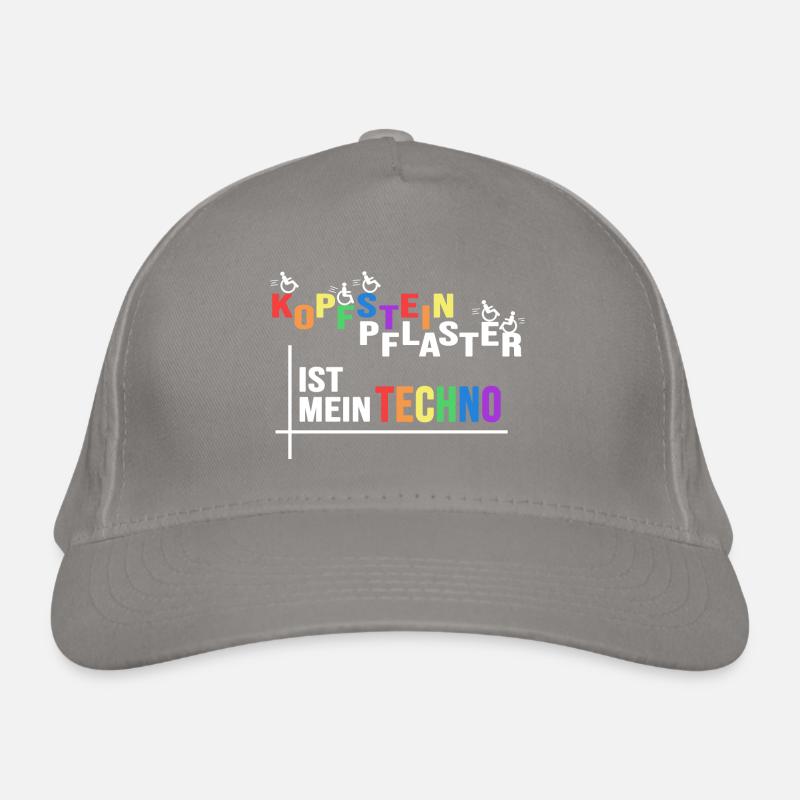 rollstuhlfahrer driving rollstuhl techno spruch Bio-Baseballkappe