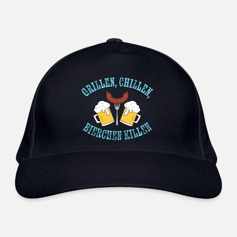 Grillen, Chillen, Bierchen killen Bio-Baseballkappe