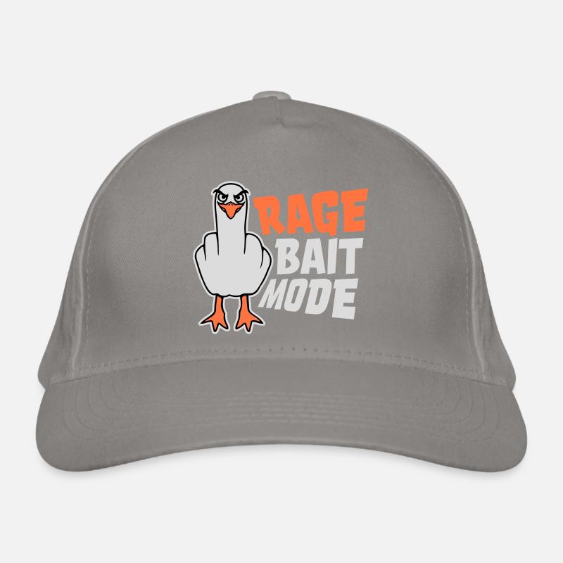 Rage Bait Mode Möwe Vogel Böse Lustig Provokation Bio-Baseballkappe