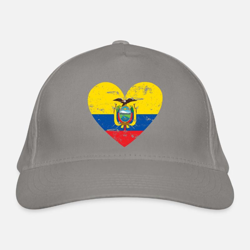 Flaggenherz Ecuador Flagge Bio-Baseballkappe