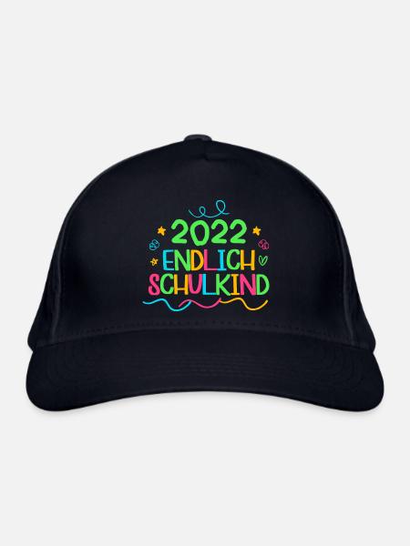 2022 endlich schulkind, Einschulung Erstklässler - Bio-Baseballkappe - Navy