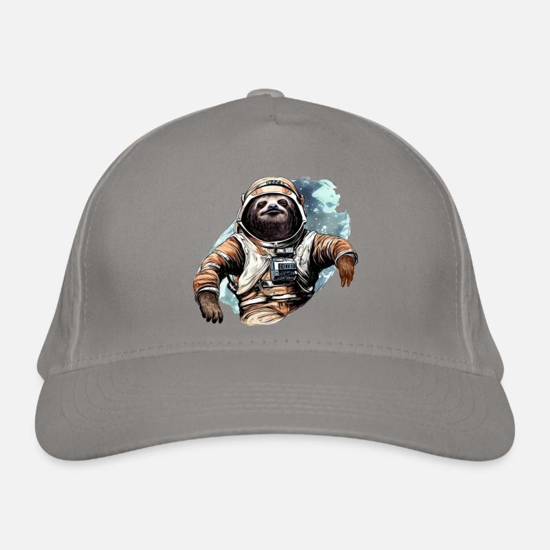 Space Sloth Vintage Drawing Organic Baseball Cap