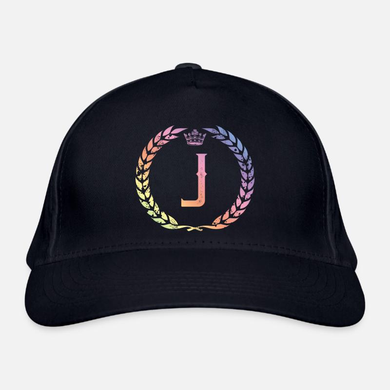 J letter wreath Organic Baseball Cap