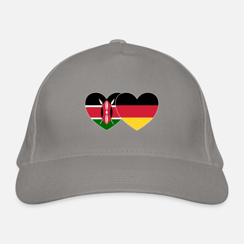 Kenya Germany Flag Heart Organic Baseball Cap