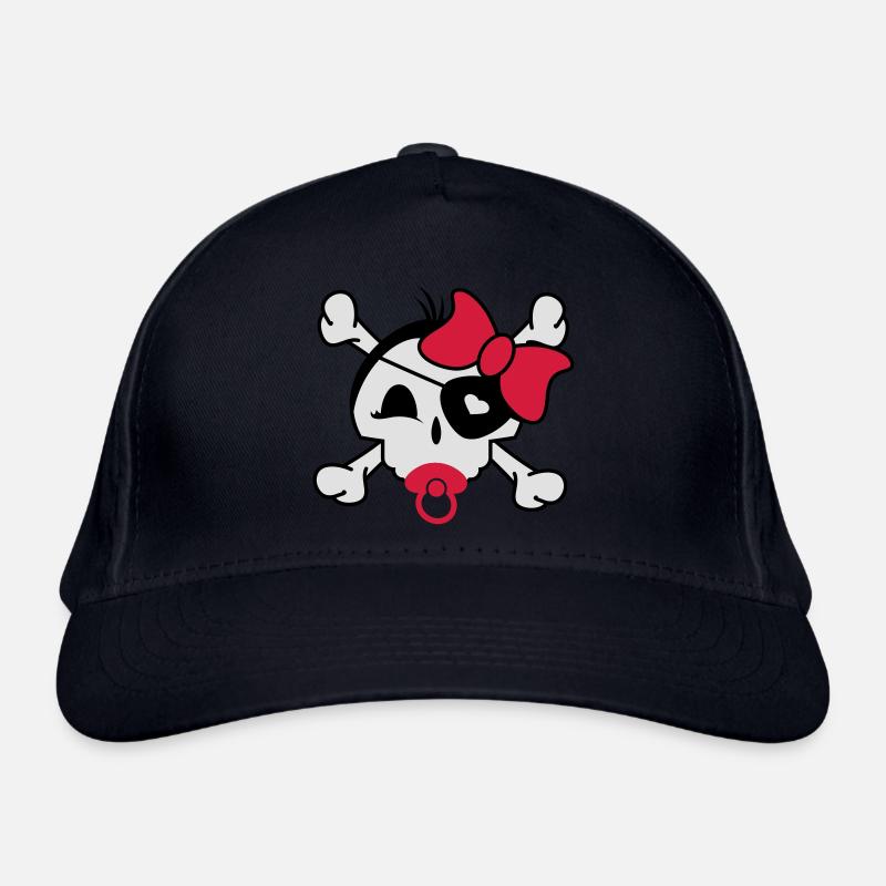 Ein Baby Skull Symbol mit Schnuller,Schleife und Bio-Baseballkappe